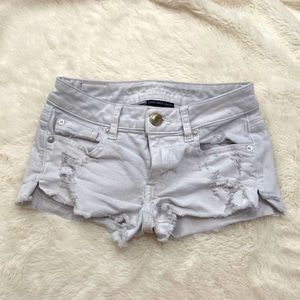White Ripped Denim Shorts 🤍